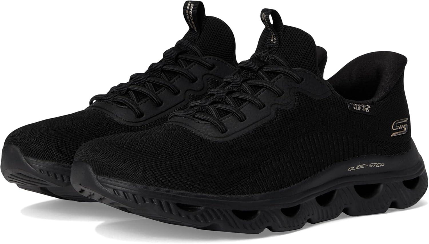 imageSkechers Womens Glide Step Arc Waves SlipinsBlackBlack