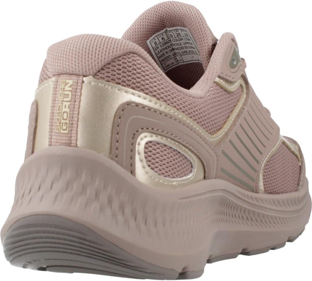 imageSkechers Womens Go Run Consistent 20 AdvantageLight Brown Leather Gold Trim