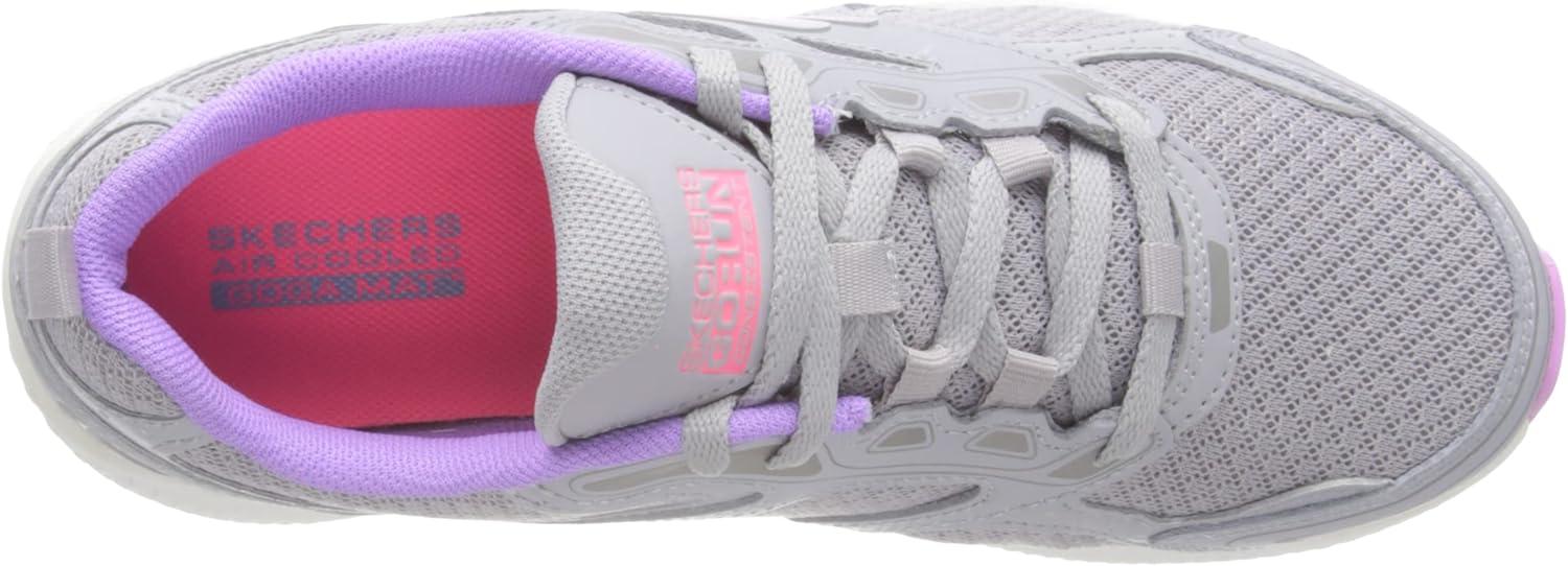 imageSkechers Womens Go Run Consistent SneakerGray Leather Lavender Trim