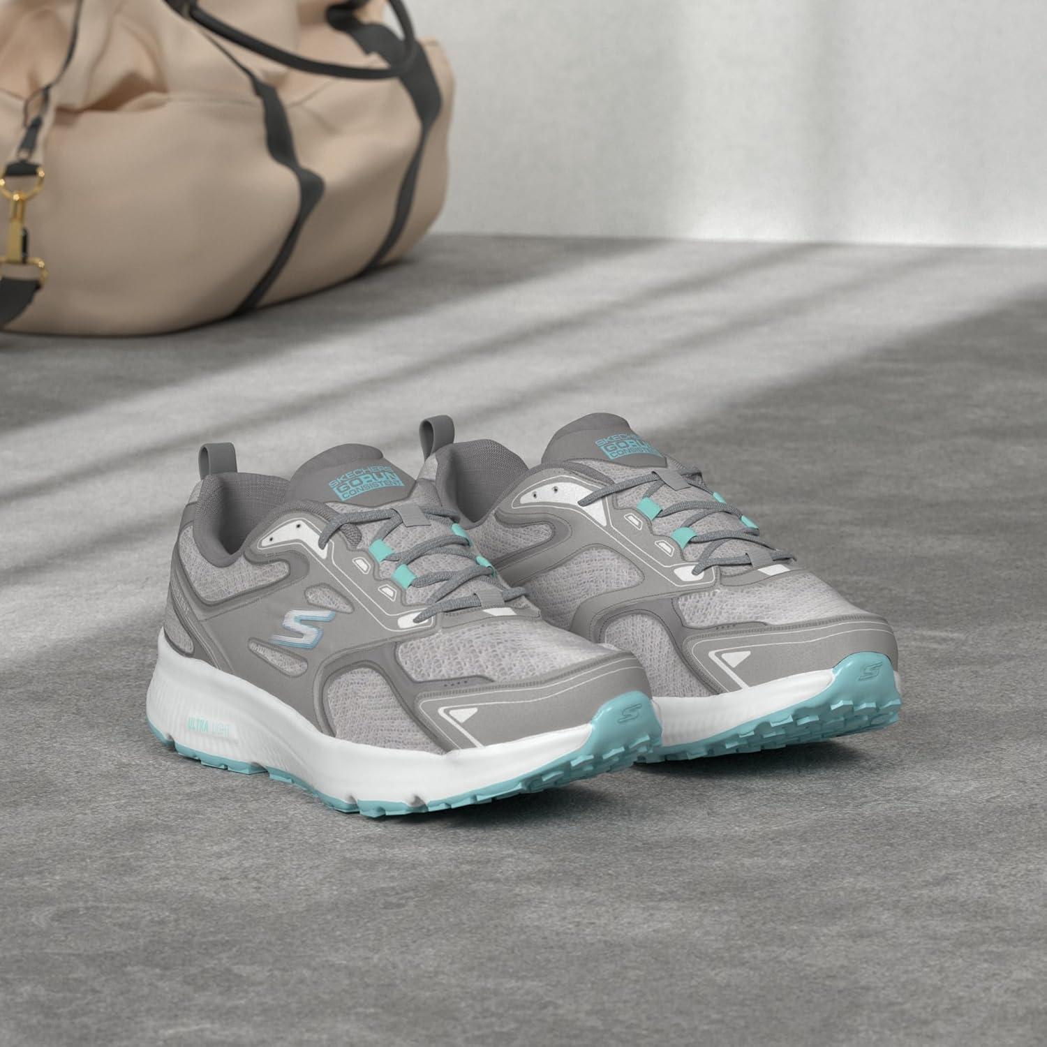 imageSkechers Womens Go Run Consistent SneakerGrayTurquoise