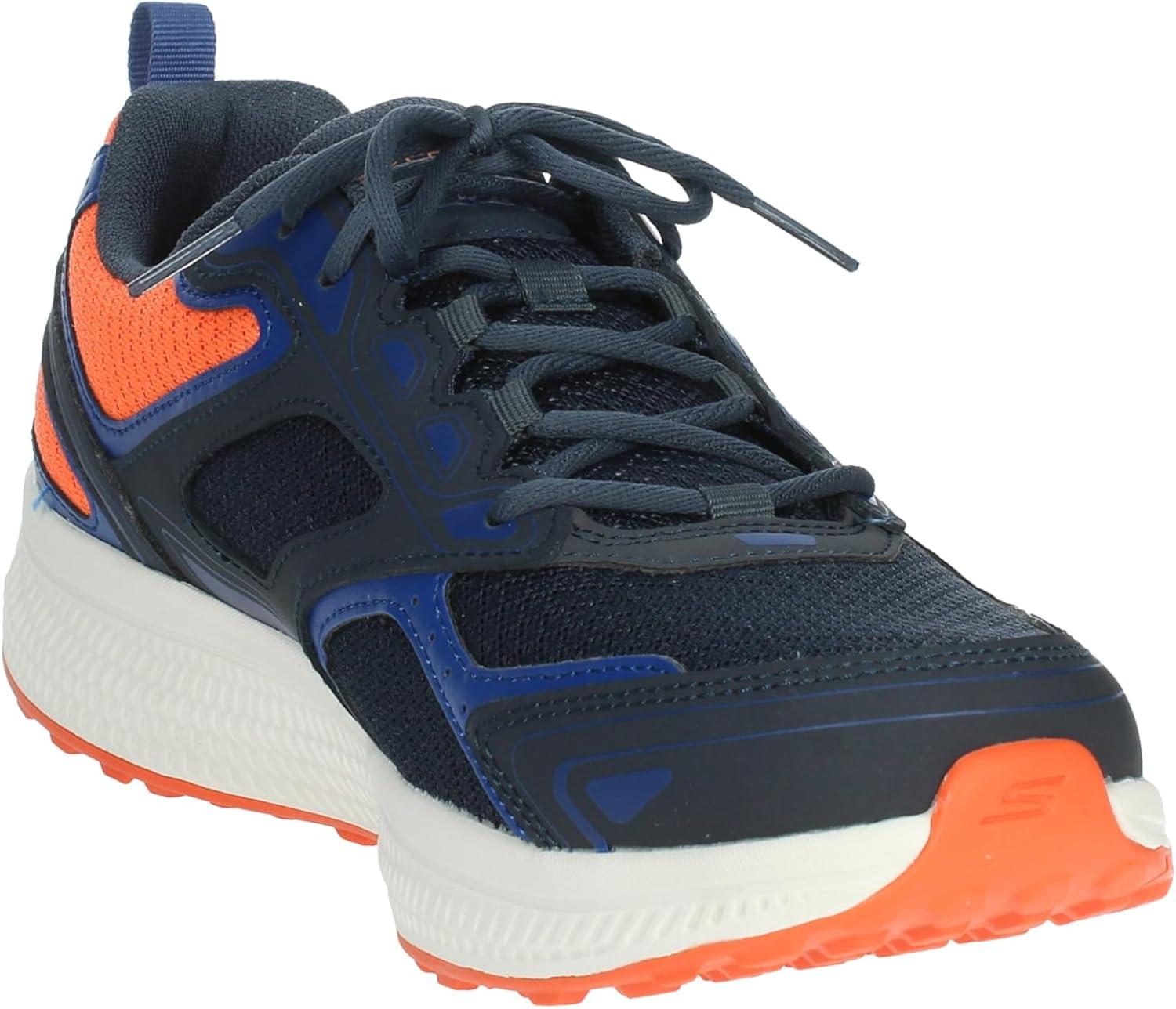 imageSkechers Womens Go Run Consistent SneakerNvy Leather Synthetic Orange Trim
