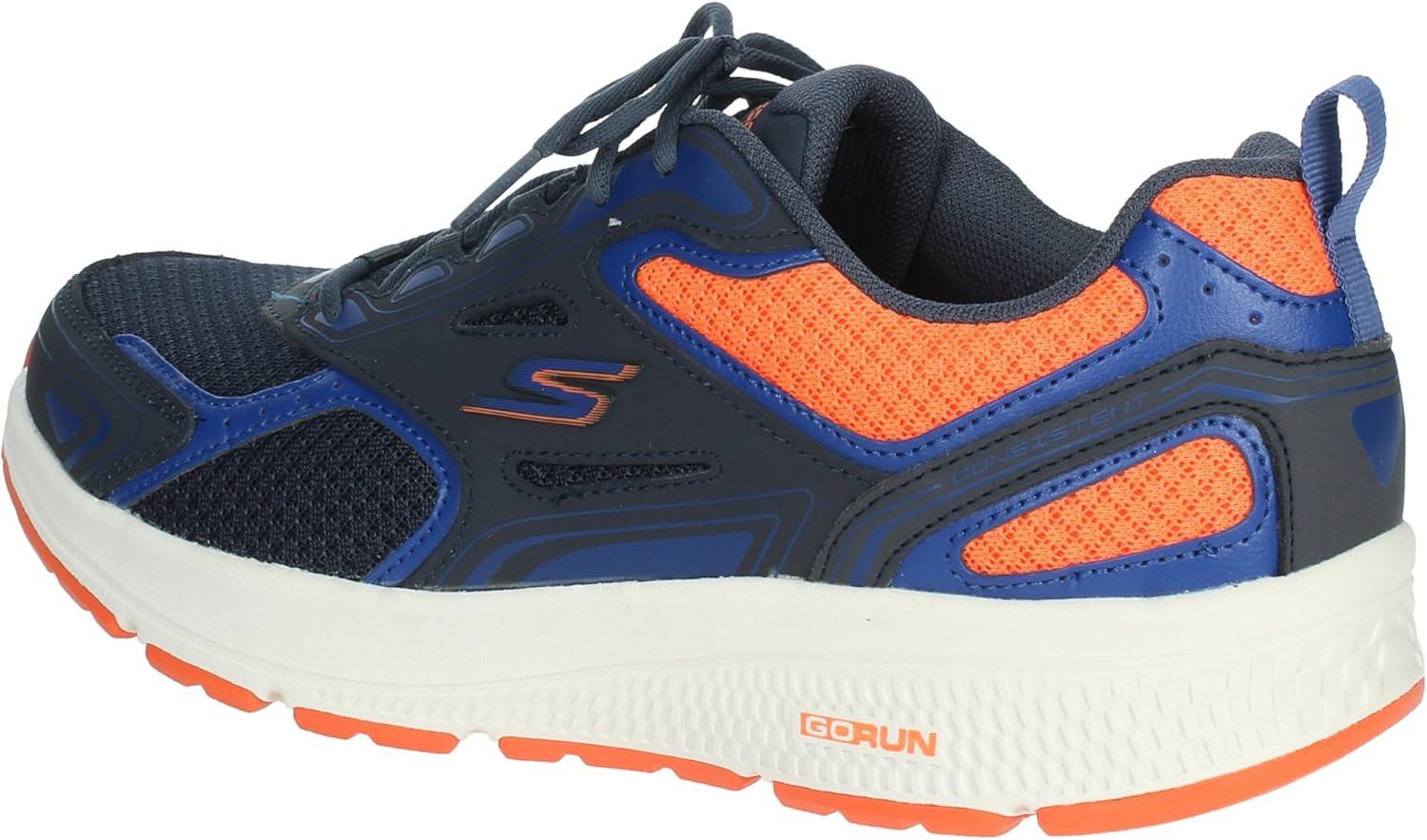 imageSkechers Womens Go Run Consistent SneakerNvy Leather Synthetic Orange Trim
