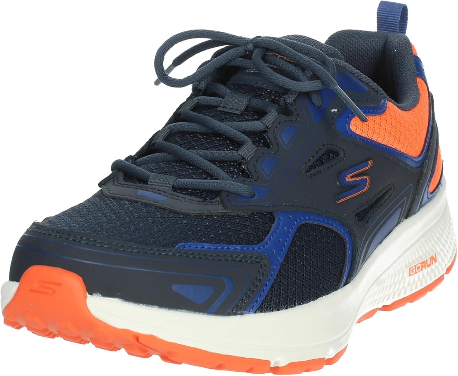 imageSkechers Womens Go Run Consistent SneakerNvy Leather Synthetic Orange Trim