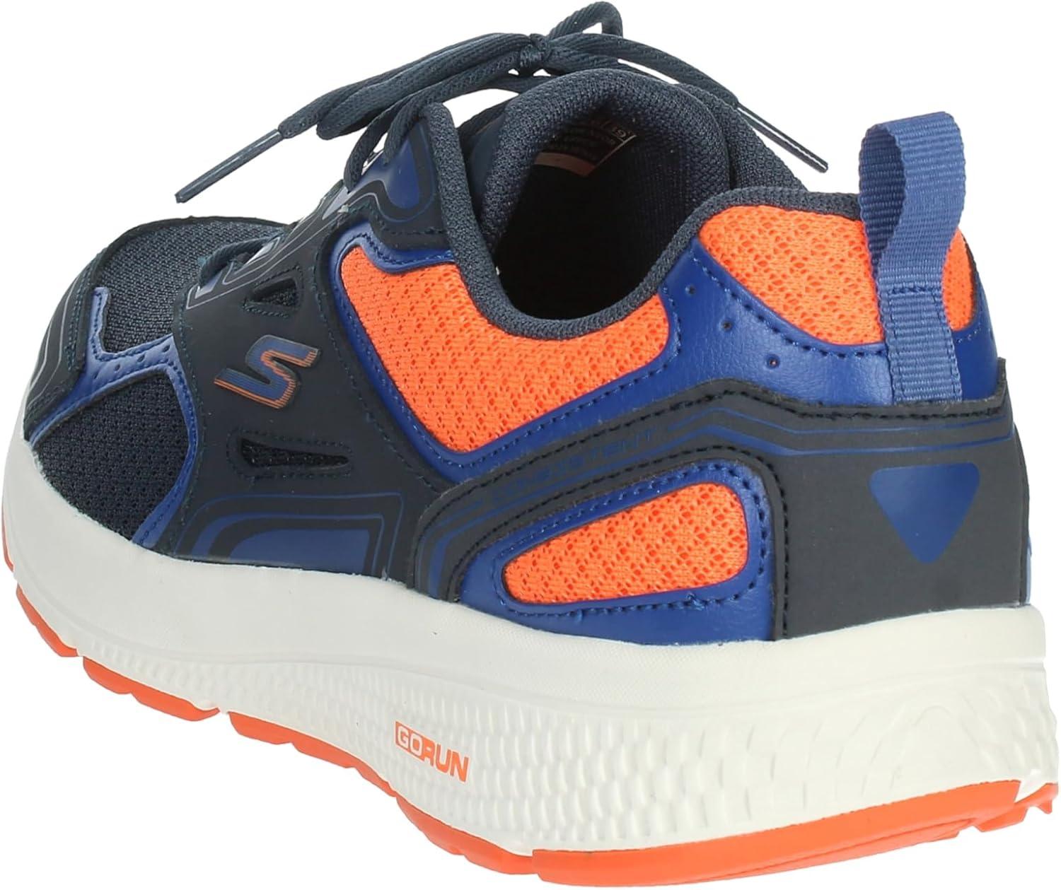 imageSkechers Womens Go Run Consistent SneakerNvy Leather Synthetic Orange Trim