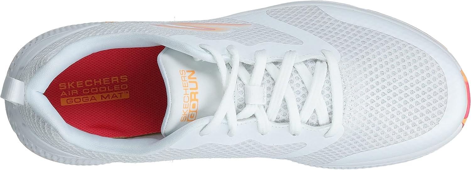imageSkechers Womens Go Run Consistent SneakerWhite Textile Orange Trim
