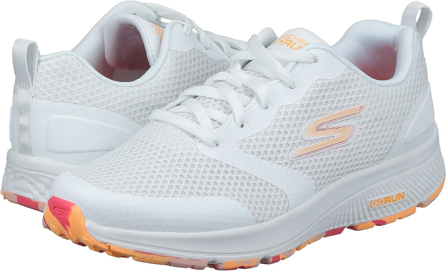 imageSkechers Womens Go Run Consistent SneakerWhite Textile Orange Trim