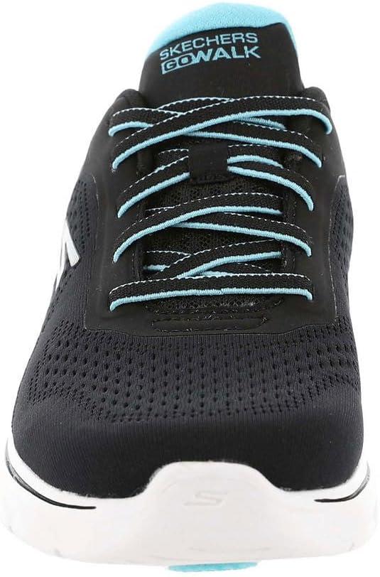 imageSkechers Womens Go Walk 7 Cosmic Waves Athletic Walking SneakerBlackTurquoise