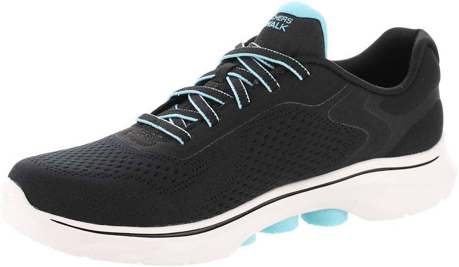 imageSkechers Womens Go Walk 7 Cosmic Waves Athletic Walking SneakerBlackTurquoise