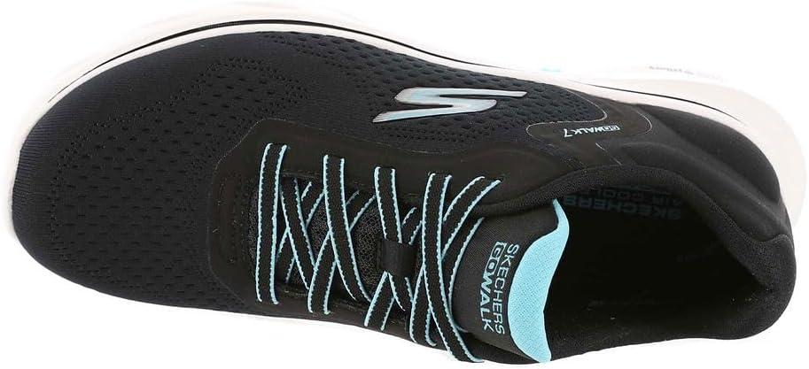 imageSkechers Womens Go Walk 7 Cosmic Waves Athletic Walking SneakerBlackTurquoise