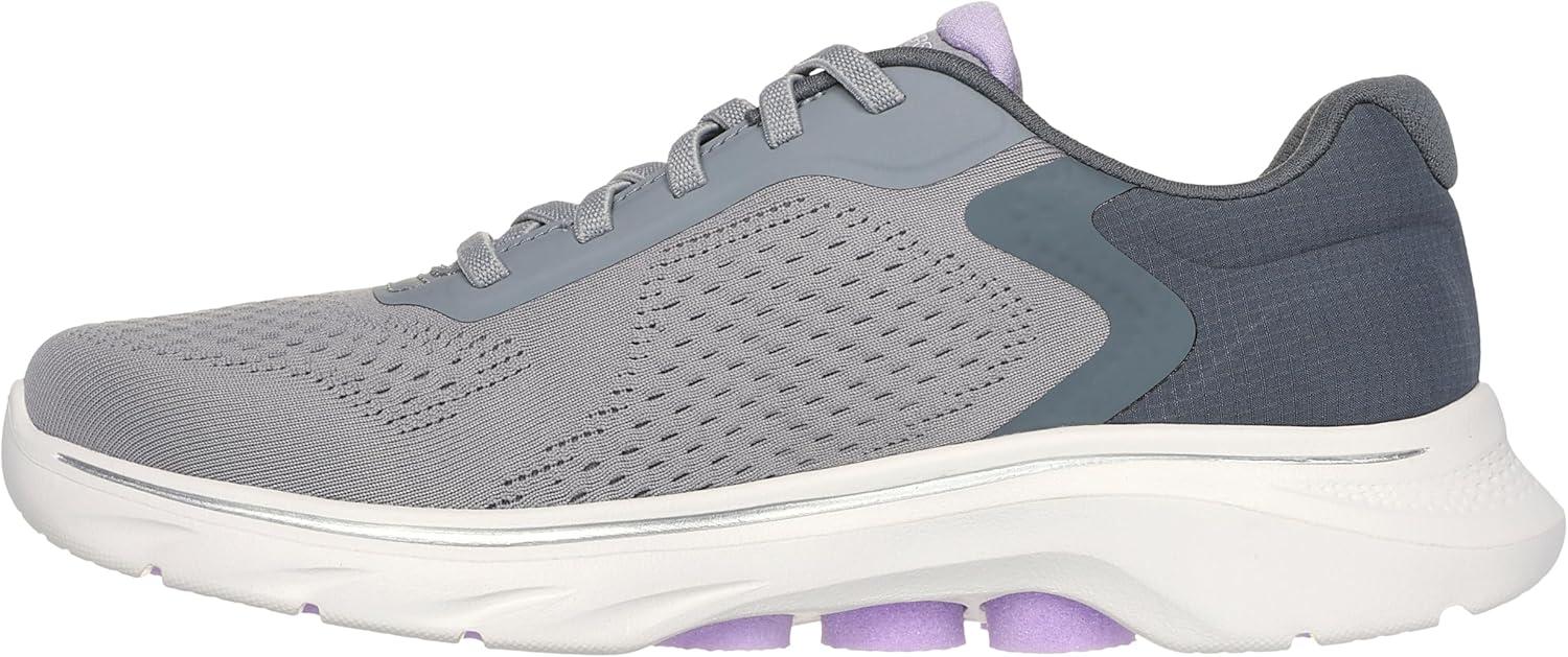 imageSkechers Womens Go Walk 7 Cosmic Waves Athletic Walking SneakerGrayLavender