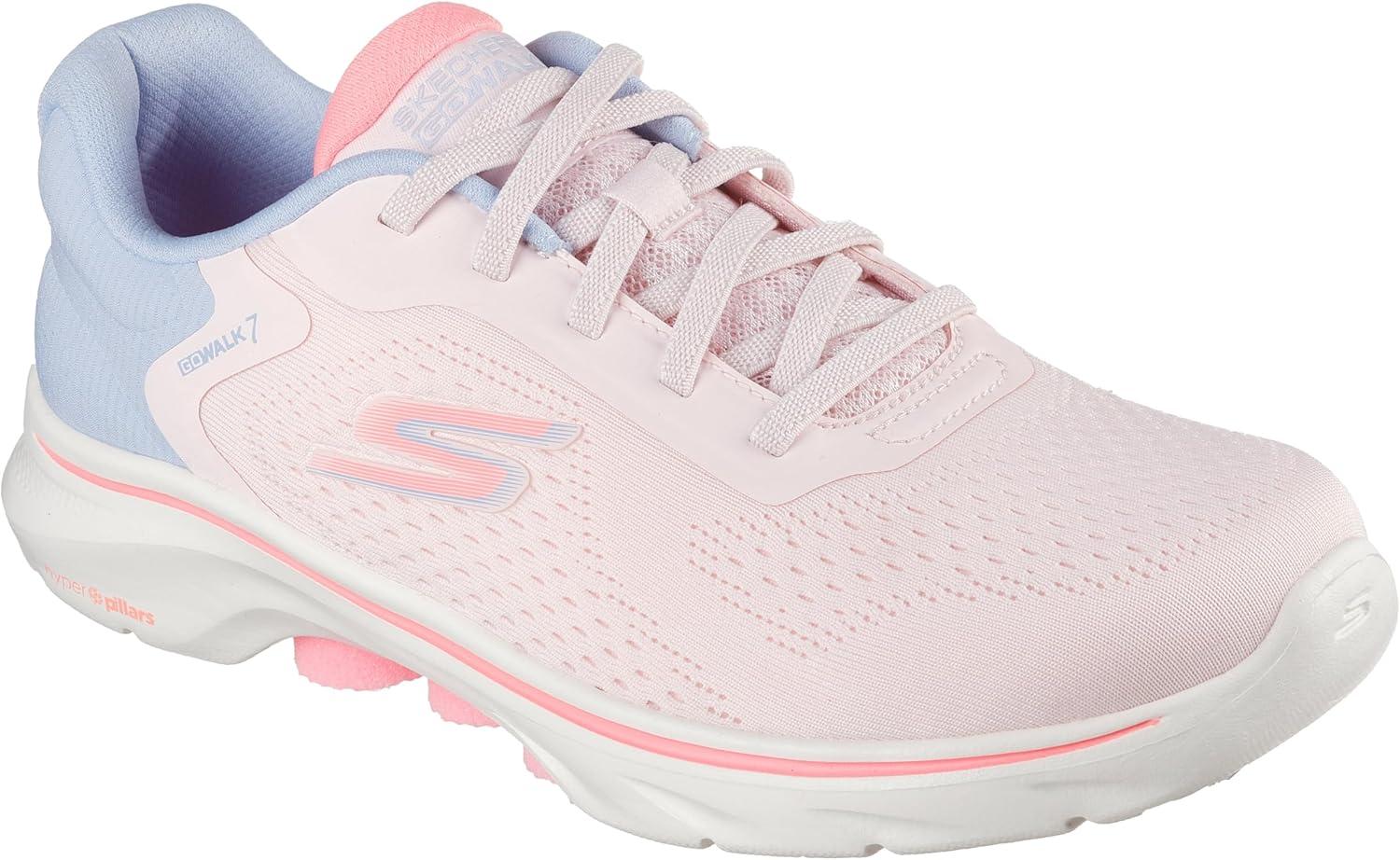 imageSkechers Womens Go Walk 7 Cosmic Waves Athletic Walking SneakerLight Pink