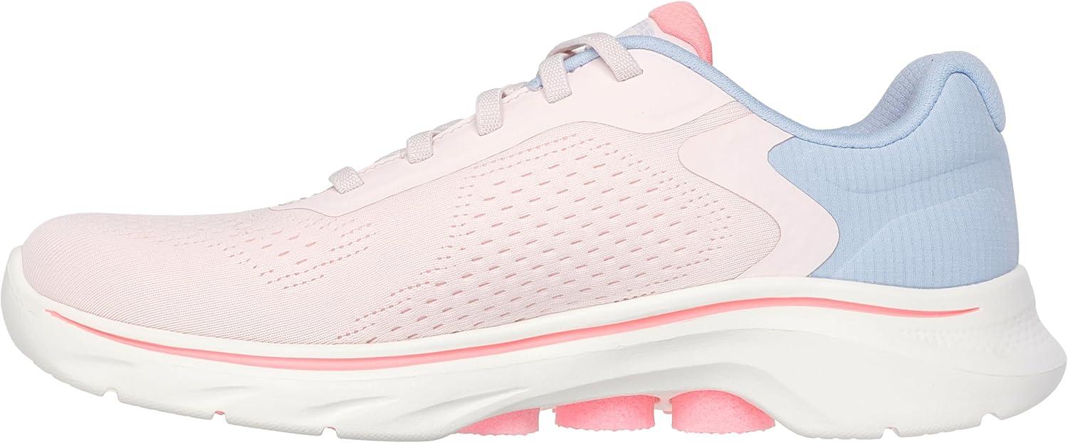 imageSkechers Womens Go Walk 7 Cosmic Waves Athletic Walking SneakerLight Pink