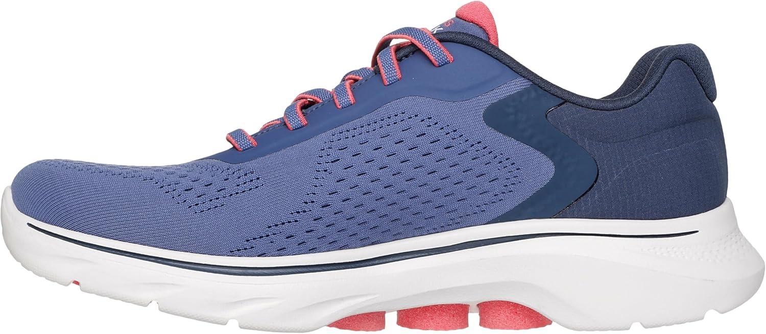imageSkechers Womens Go Walk 7 Cosmic Waves Athletic Walking SneakerNavyCoral