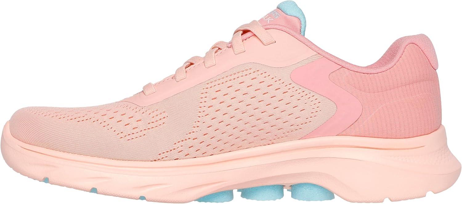 imageSkechers Womens Go Walk 7 Cosmic Waves Athletic Walking SneakerPeach