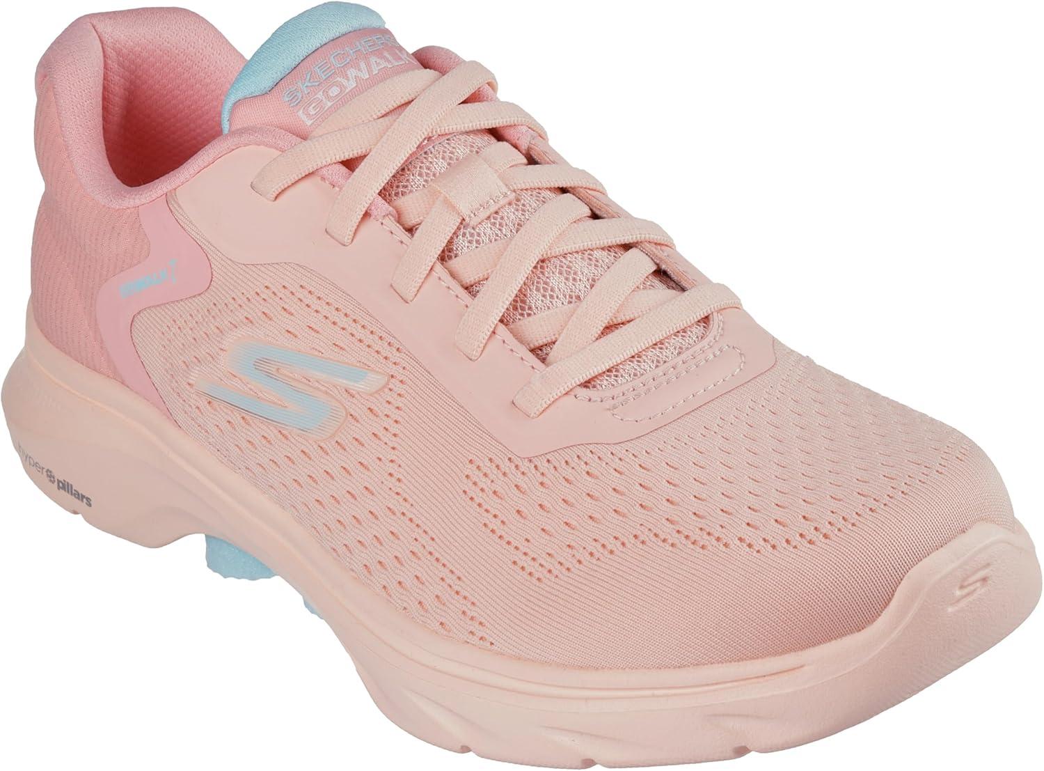 imageSkechers Womens Go Walk 7 Cosmic Waves Athletic Walking SneakerPeach