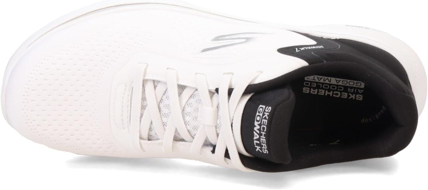 imageSkechers Womens Go Walk 7 Cosmic Waves Athletic Walking SneakerWhiteBlack