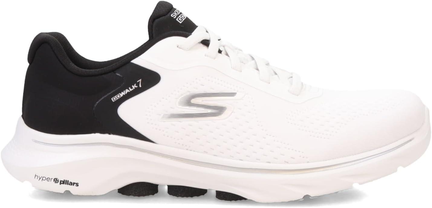 imageSkechers Womens Go Walk 7 Cosmic Waves Athletic Walking SneakerWhiteBlack