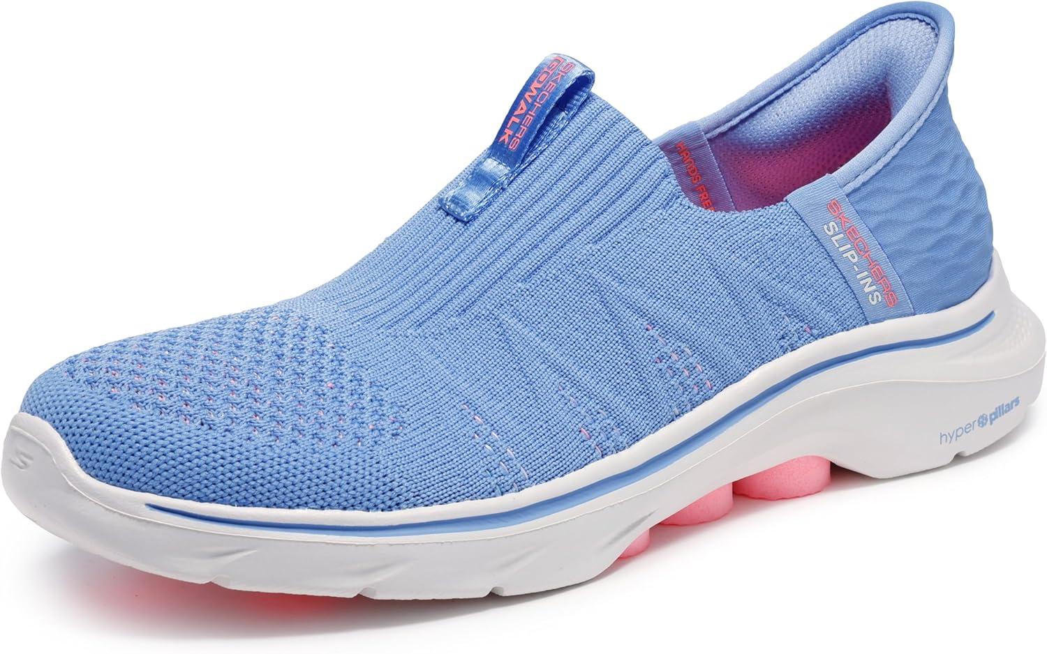 imageSkechers Womens Go Walk 7 City Lights Hands Free SlipinsPurplePink
