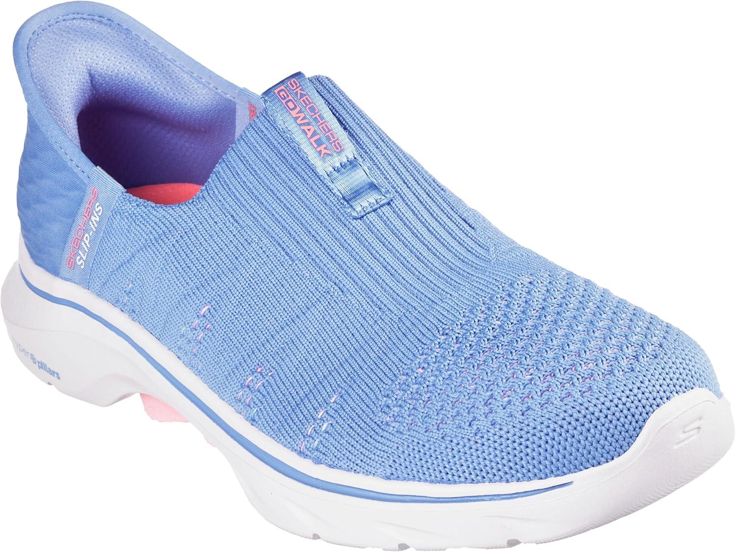 imageSkechers Womens Go Walk 7 City Lights Hands Free SlipinsPurplePink
