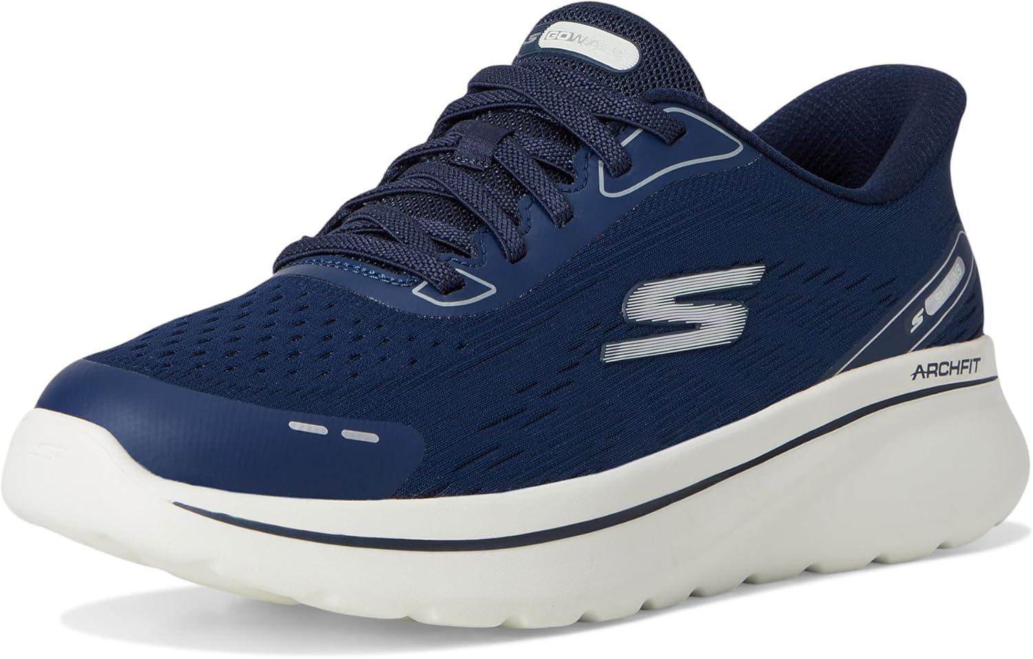 imageSkechers Womens Go Walk Arch Fit NJoy Emory Hands Free Slipins SneakerNavyWhite