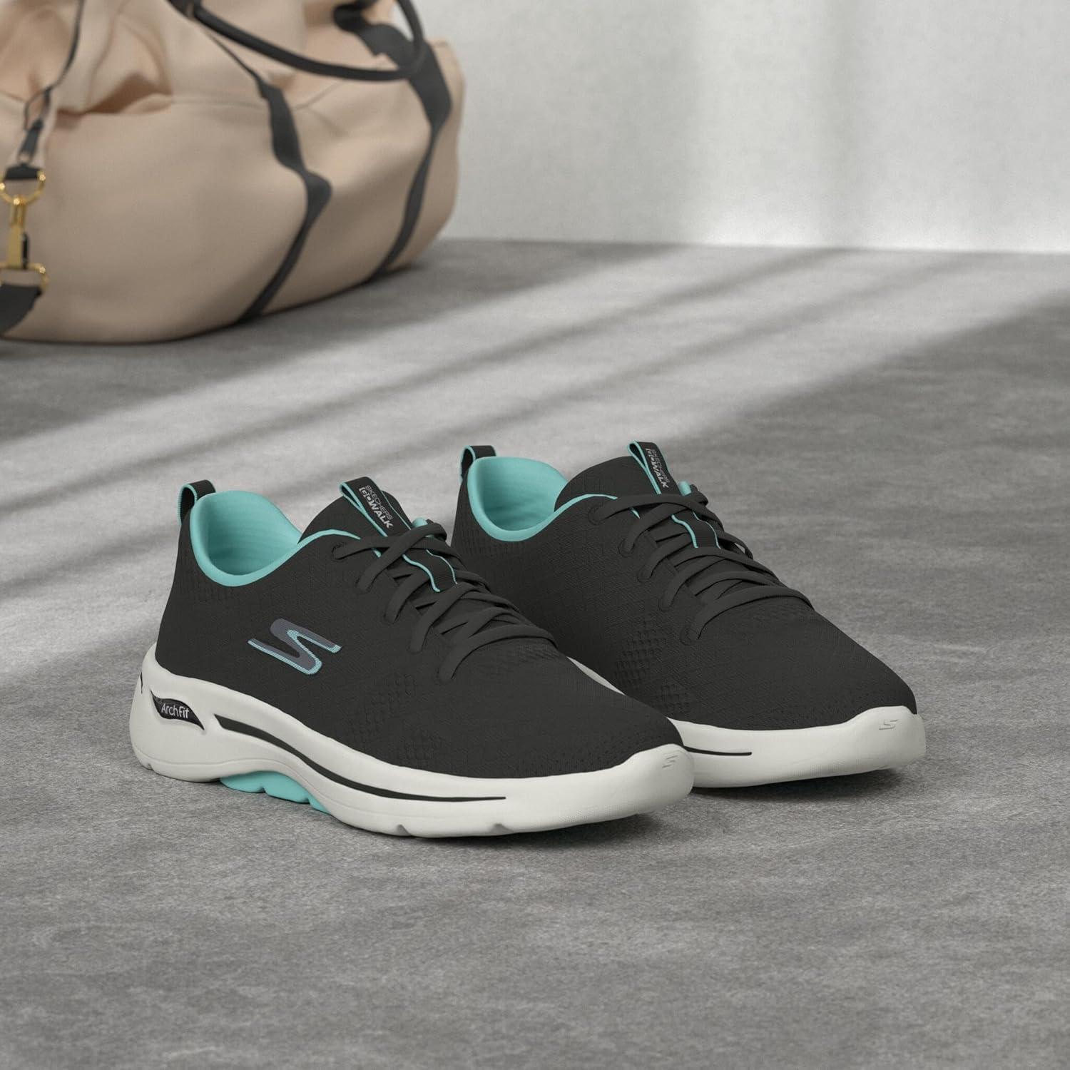 imageSkechers Womens Go Walk Arch Fit Unify BlackAqua 8