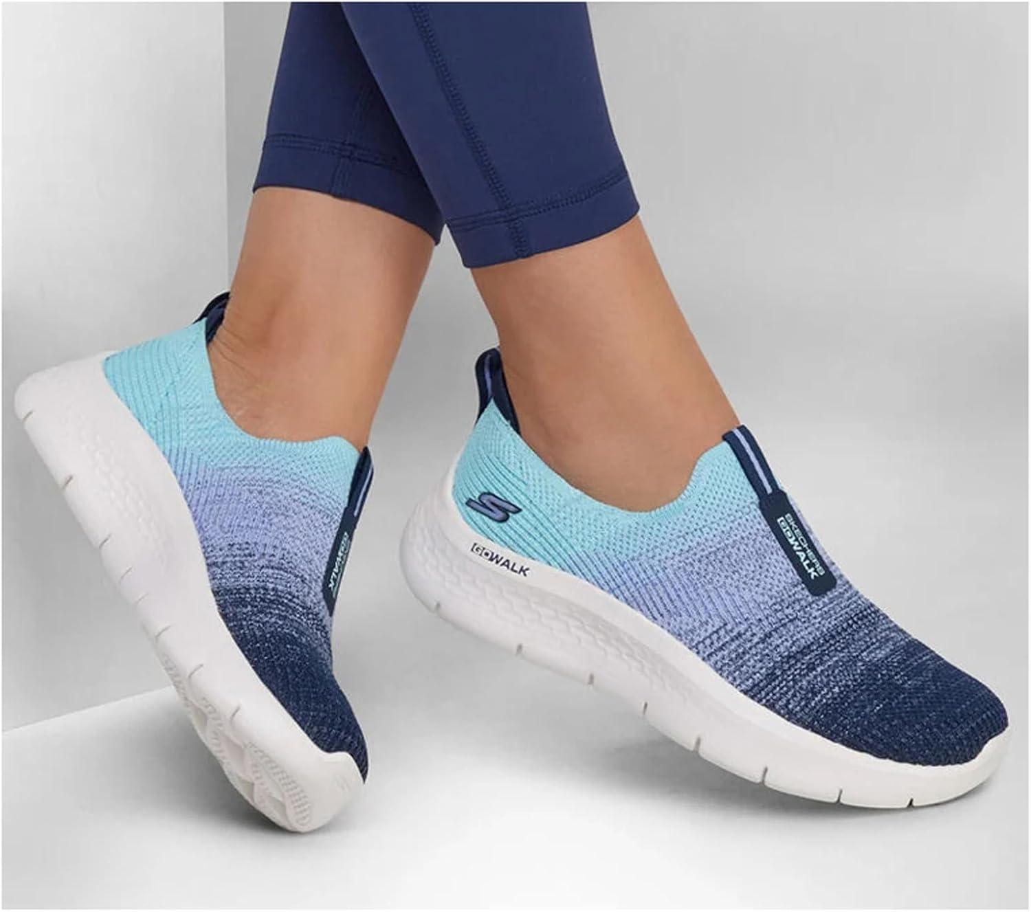 imageSkechers Womens Go Walk Flex Cali Sunset Walking ShoesNavyAqua