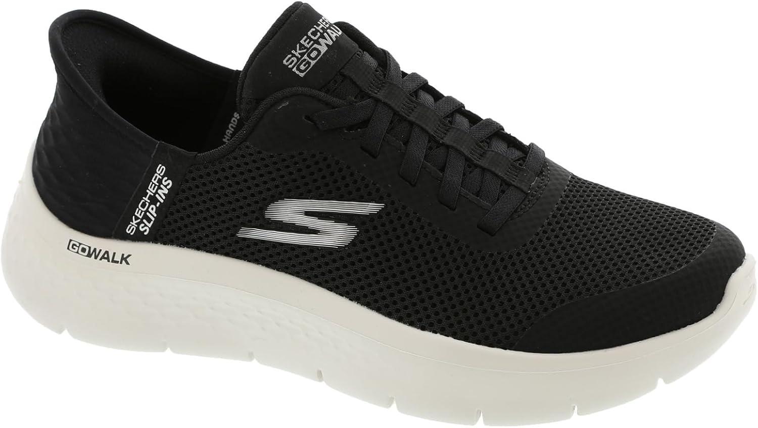 imageSkechers Womens Go Walk Flex Hands Free SlipinsGrand Entry SneakerBlackWhite