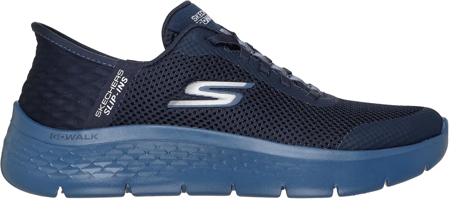 imageSkechers Womens Go Walk Flex Hands Free SlipinsGrand Entry SneakerNavy Textile Navy Trim