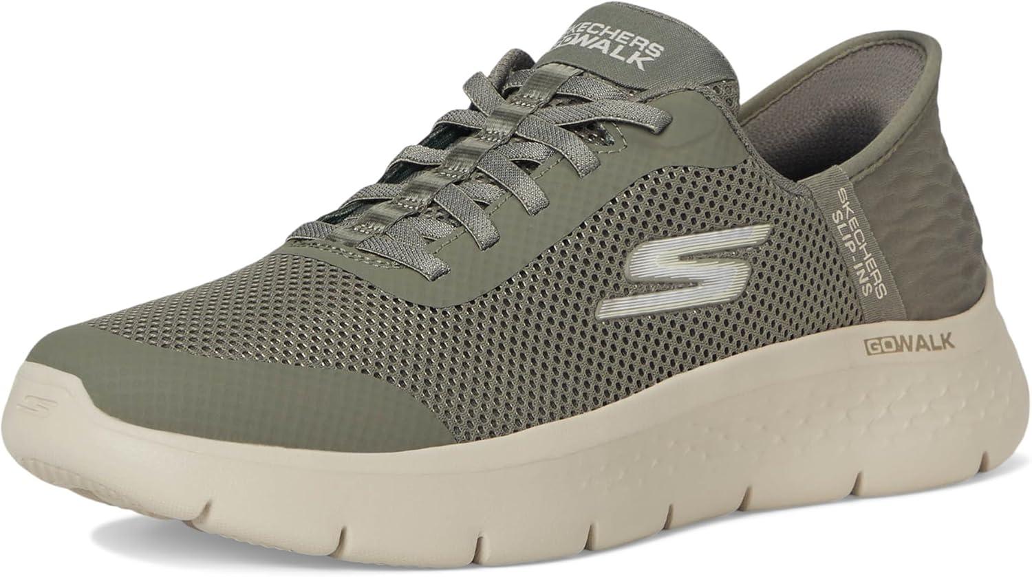 imageSkechers Womens Go Walk Flex Hands Free SlipinsGrand Entry SneakerOlive
