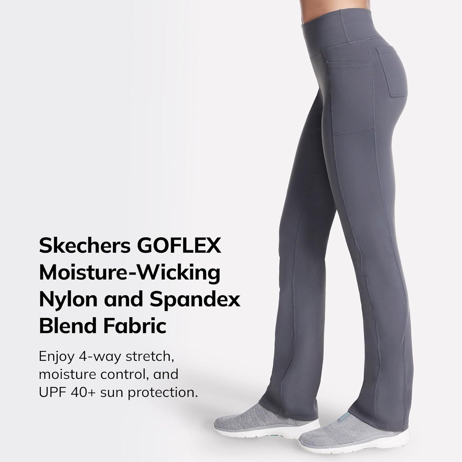 imageSkechers Womens Go Walk High Waisted Pant Joy 4Way Stretch MoistureWicking Layered WaistbandCharcoal Grey