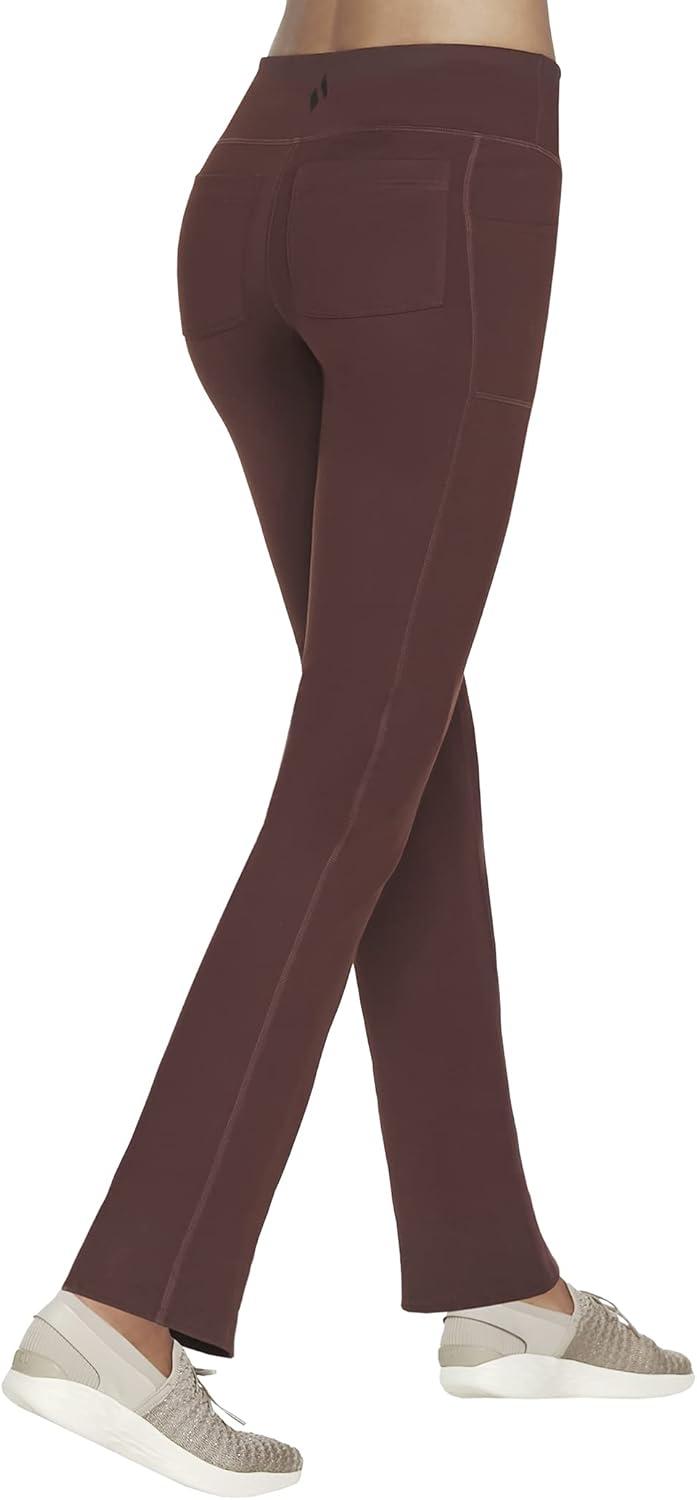 imageSkechers Womens Go Walk High Waisted Pant Joy 4Way Stretch MoistureWicking Layered WaistbandChocolate Drizzle