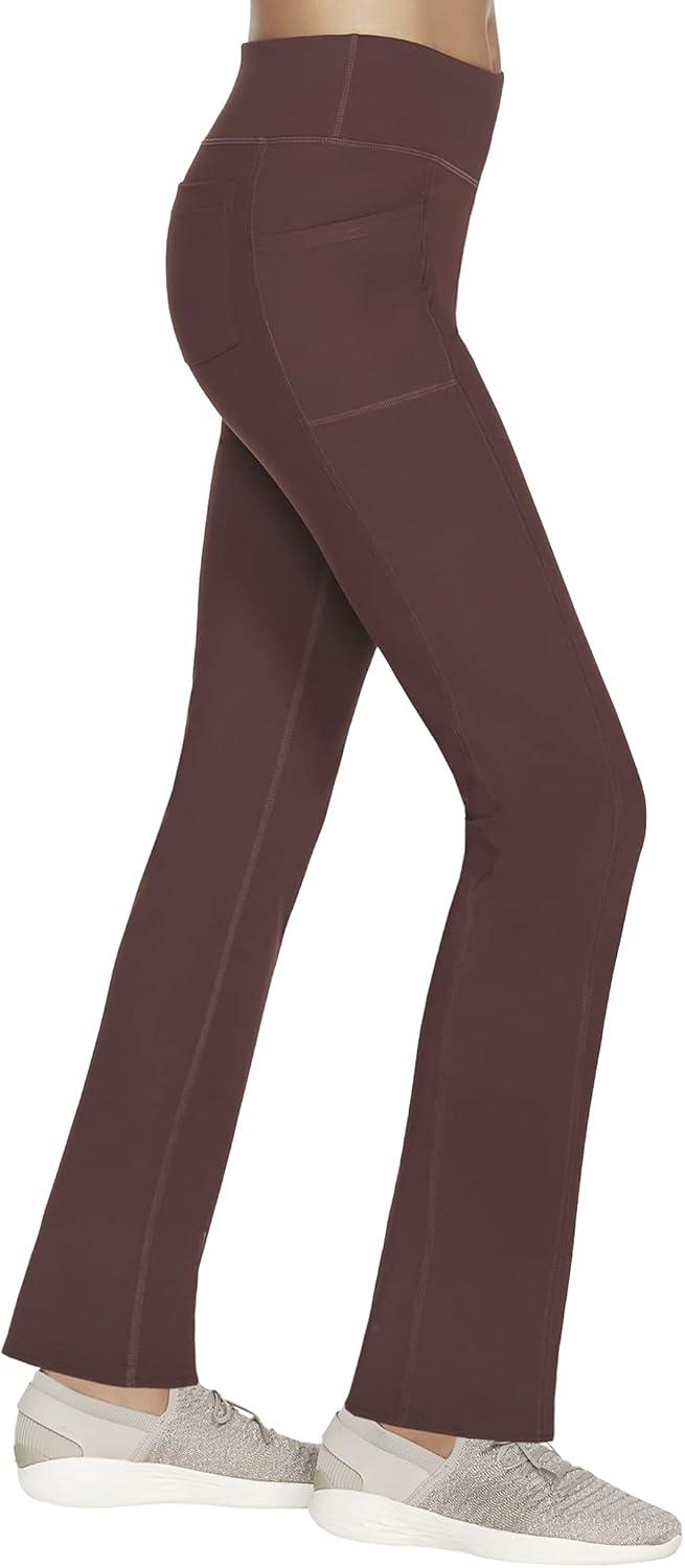 imageSkechers Womens Go Walk High Waisted Pant Joy 4Way Stretch MoistureWicking Layered WaistbandChocolate Drizzle