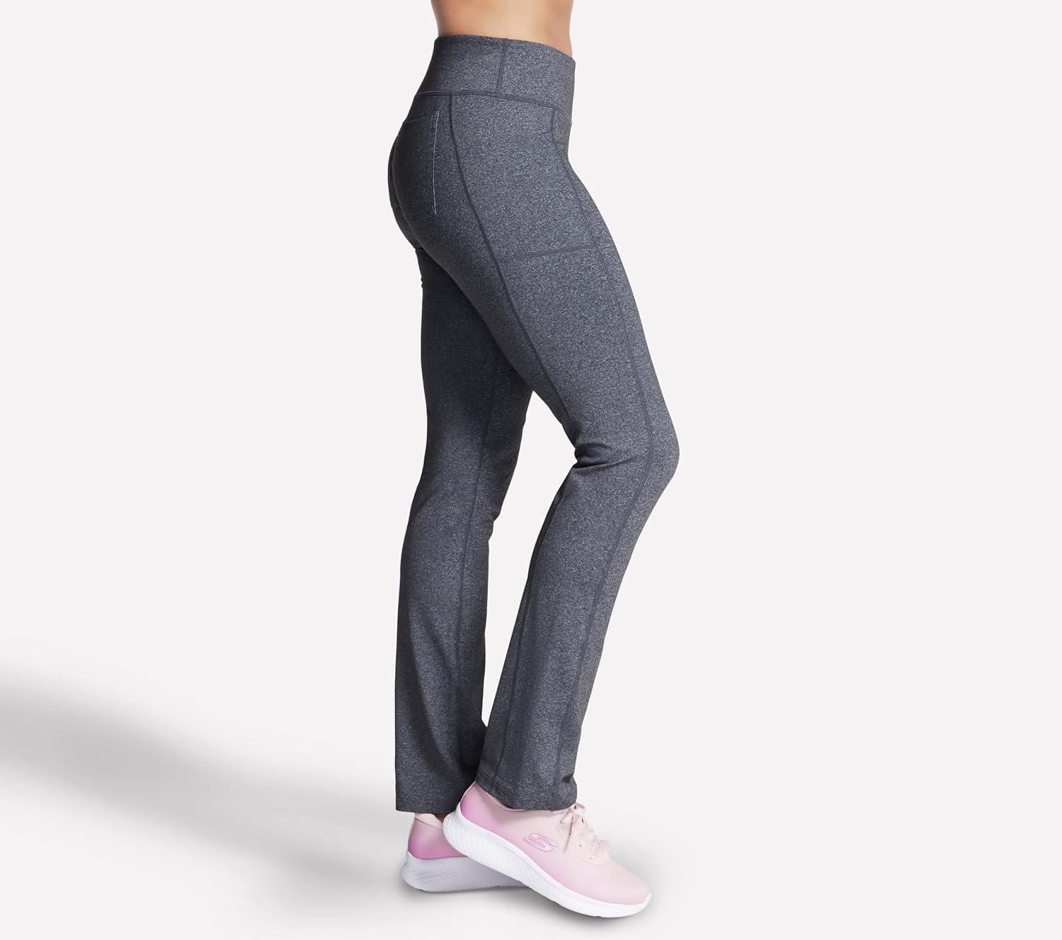 imageSkechers Womens Go Walk High Waisted Pant Joy 4Way Stretch MoistureWicking Layered WaistbandHeathered Gray