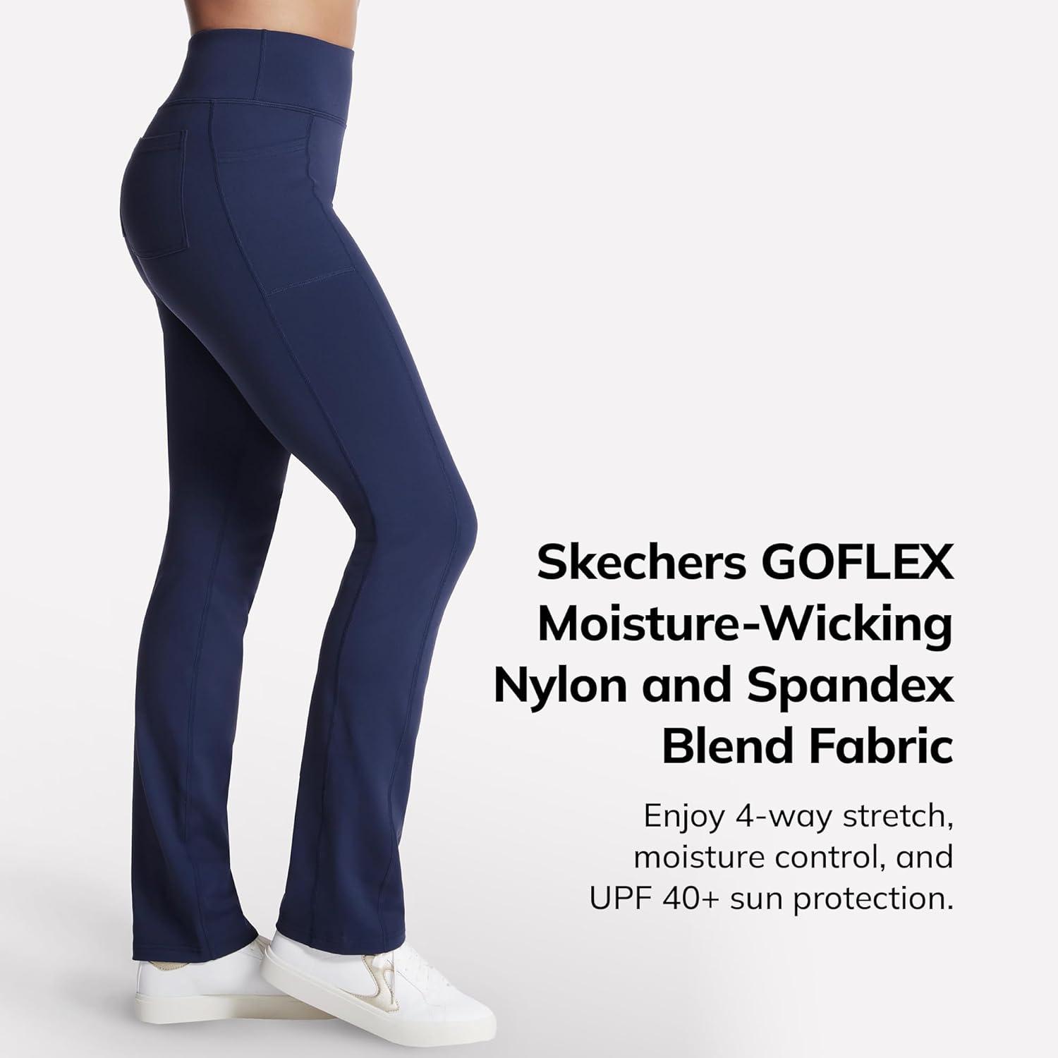 imageSkechers Womens Go Walk High Waisted Pant Joy 4Way Stretch MoistureWicking Layered WaistbandNavy