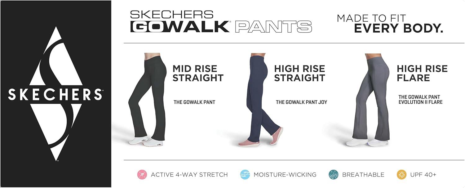 imageSkechers Womens Go Walk High Waisted Pant Joy 4Way Stretch MoistureWicking Layered WaistbandPewter