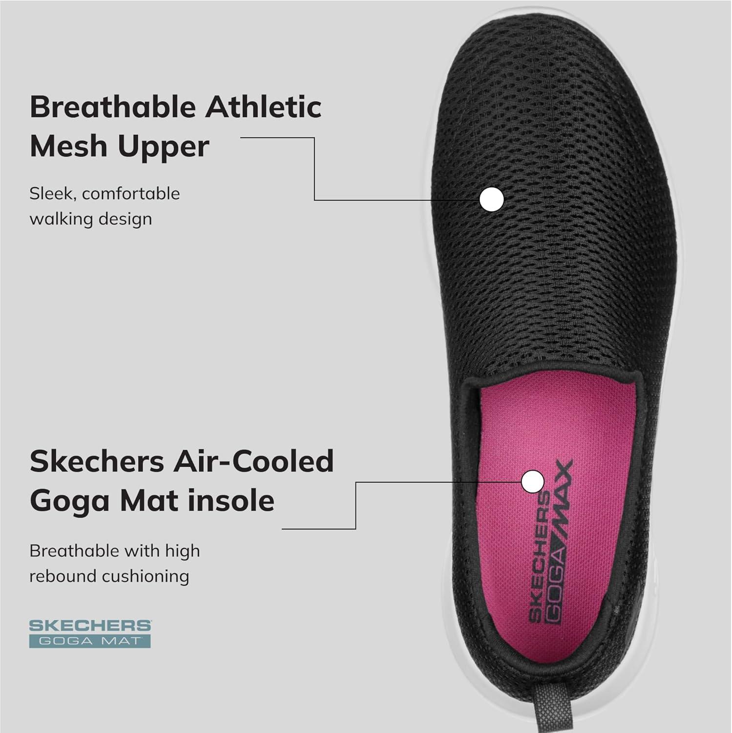 imageSkechers Womens Go Walk Joy Cushioning SneakersBlackWhite