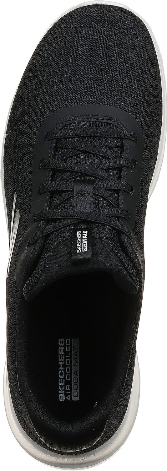 imageSkechers Womens Go Walk Joy Ecstatic SneakersBlack Textile White Trim Dark