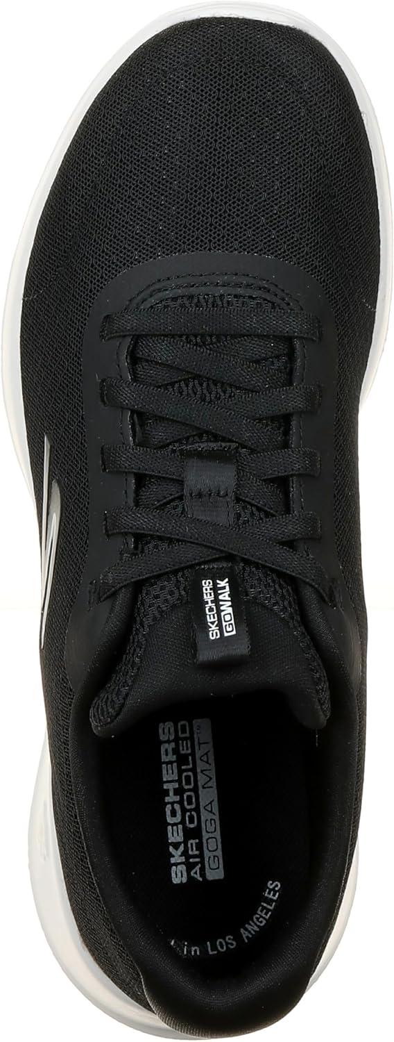 imageSkechers Womens Go Walk Joy Ecstatic SneakersBlack Textile White Trim Dark