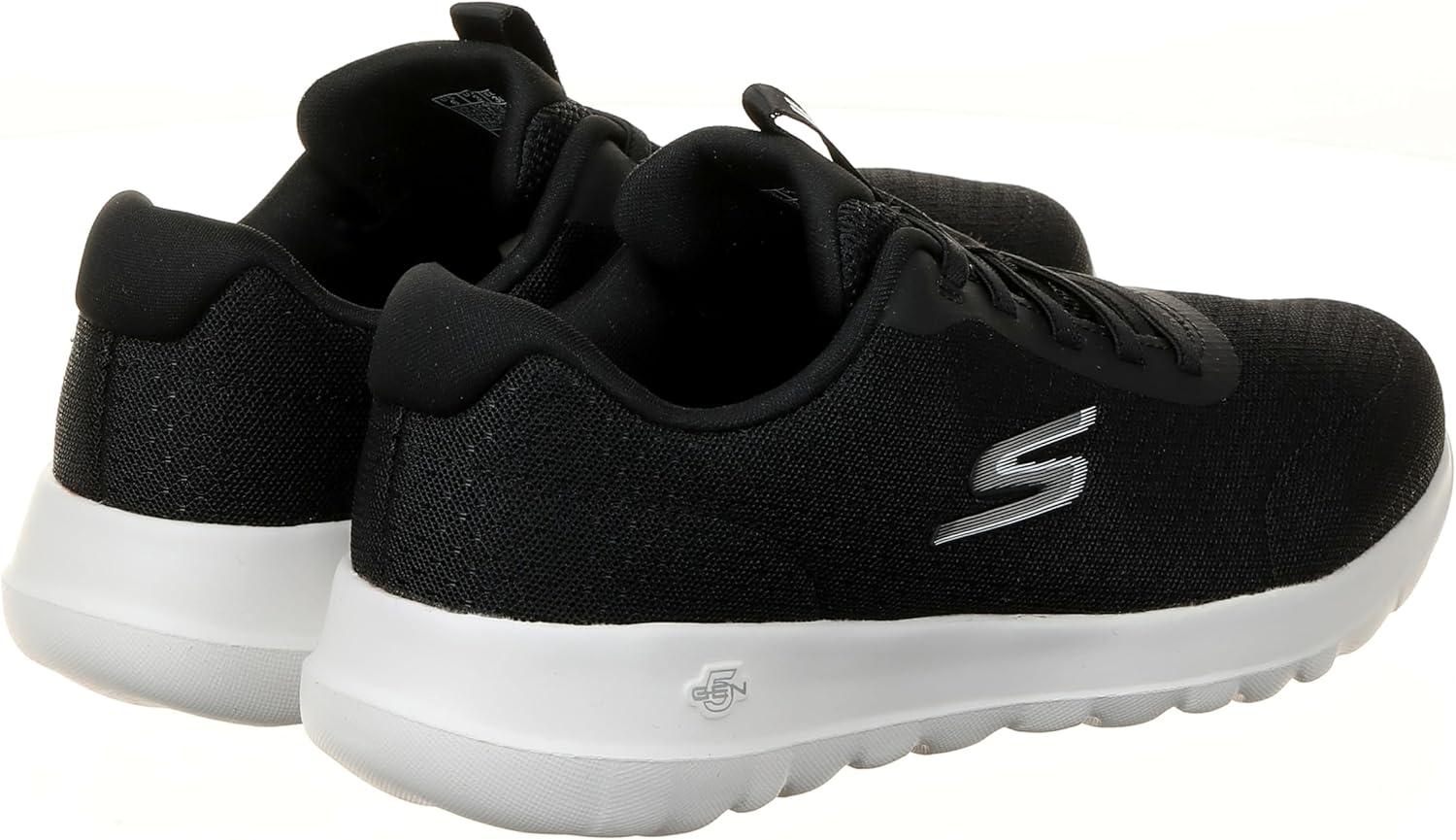 imageSkechers Womens Go Walk Joy Ecstatic SneakersBlack Textile White Trim Dark