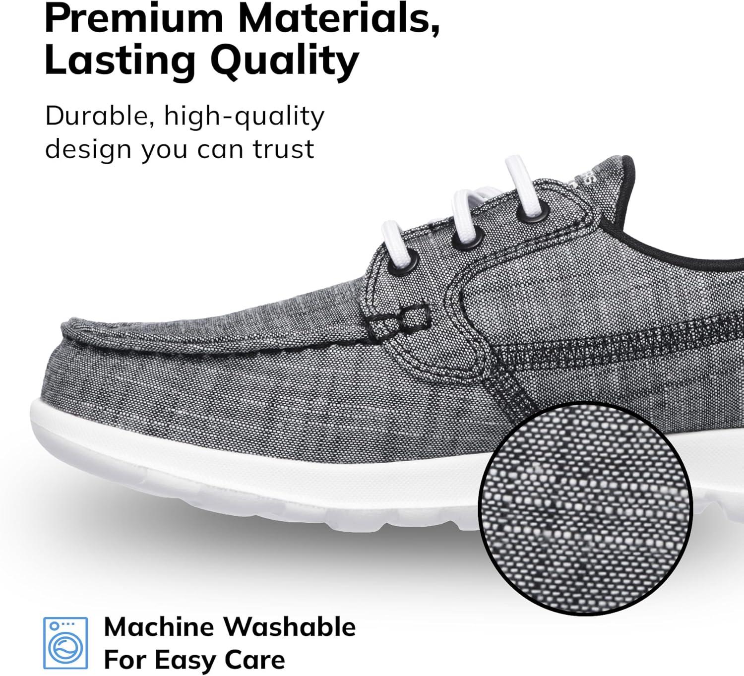 imageSkechers Womens Go Walk Lite15433 Boat ShoeBlackWhite