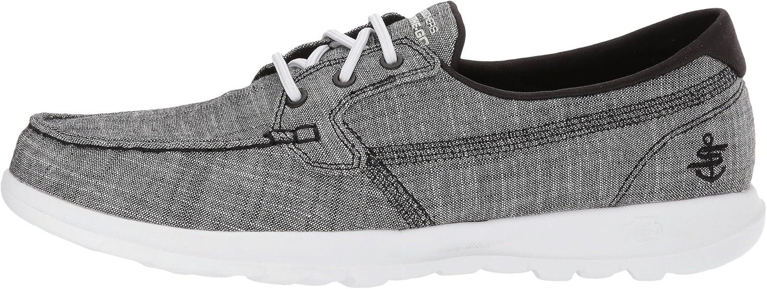 imageSkechers Womens Go Walk Lite15433 Boat ShoeLite Isla Black White