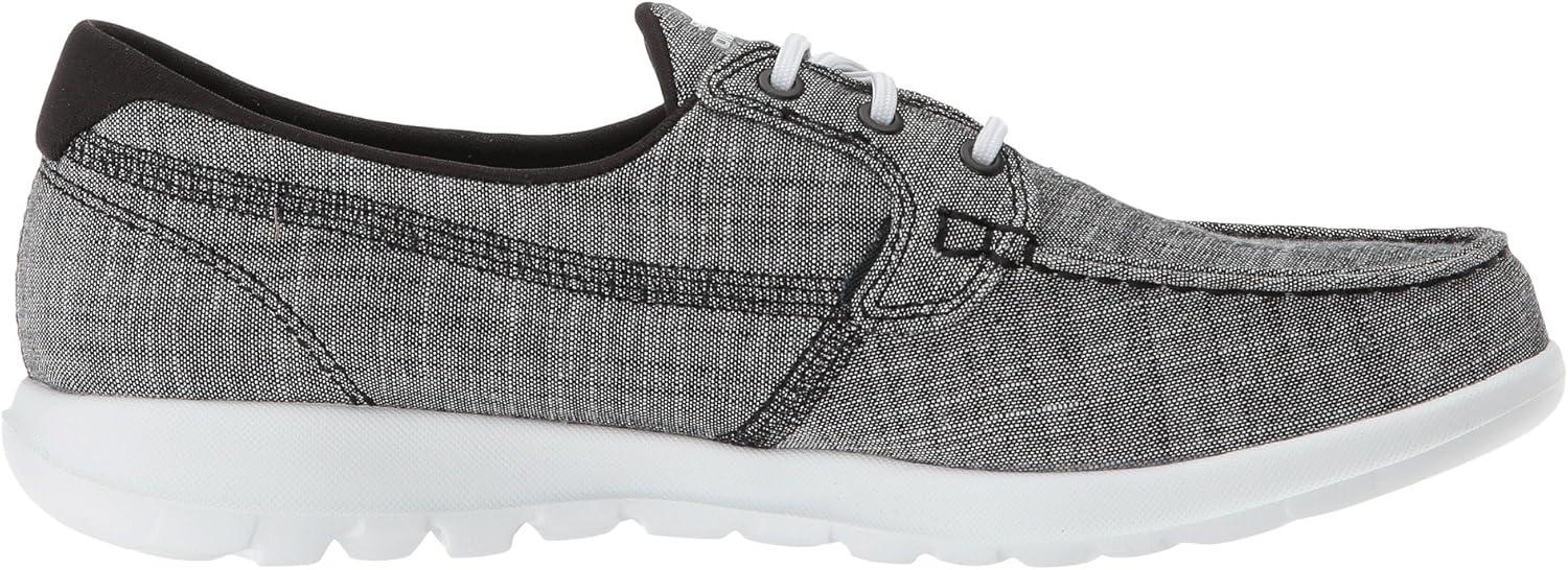 imageSkechers Womens Go Walk Lite15433 Boat ShoeLite Isla Black White