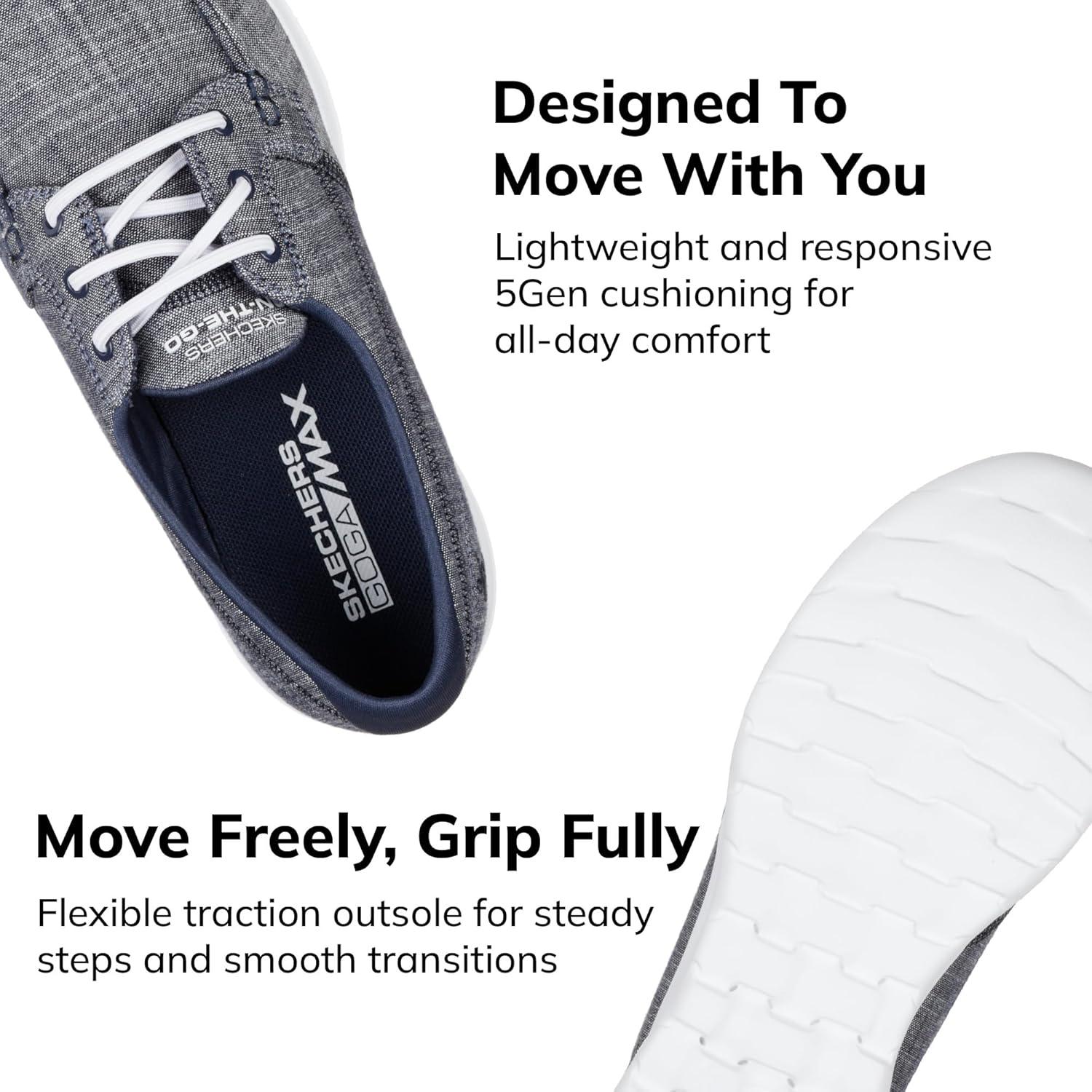 imageSkechers Womens Go Walk Lite15433 Boat ShoeNavy