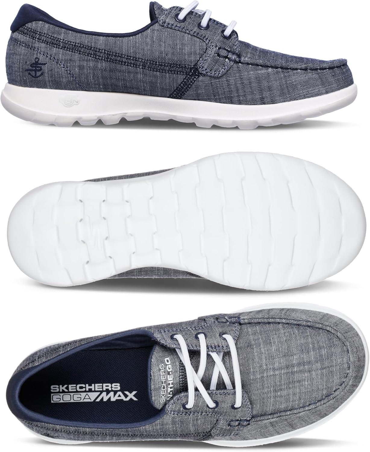 imageSkechers Womens Go Walk Lite15433 Boat ShoeNavy
