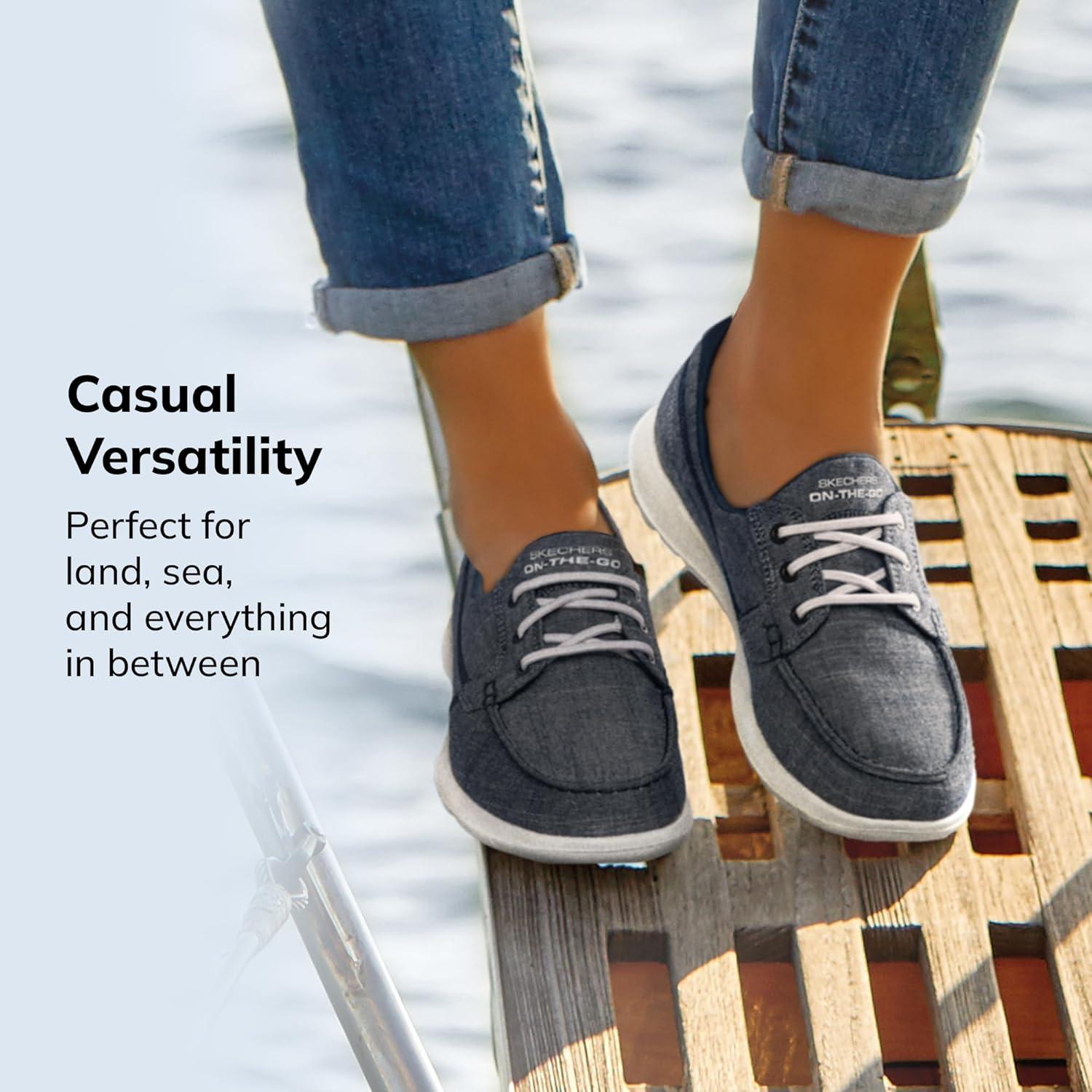 imageSkechers Womens Go Walk Lite15433 Boat ShoeNavy