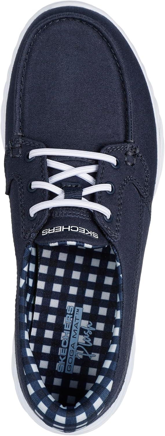 imageSkechers Womens Go Walk Lite15433 Boat ShoeNavyWhite