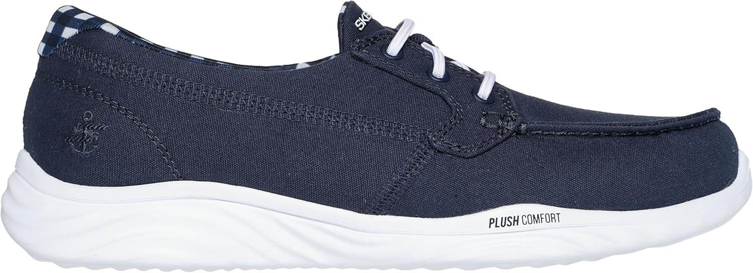 imageSkechers Womens Go Walk Lite15433 Boat ShoeNavyWhite