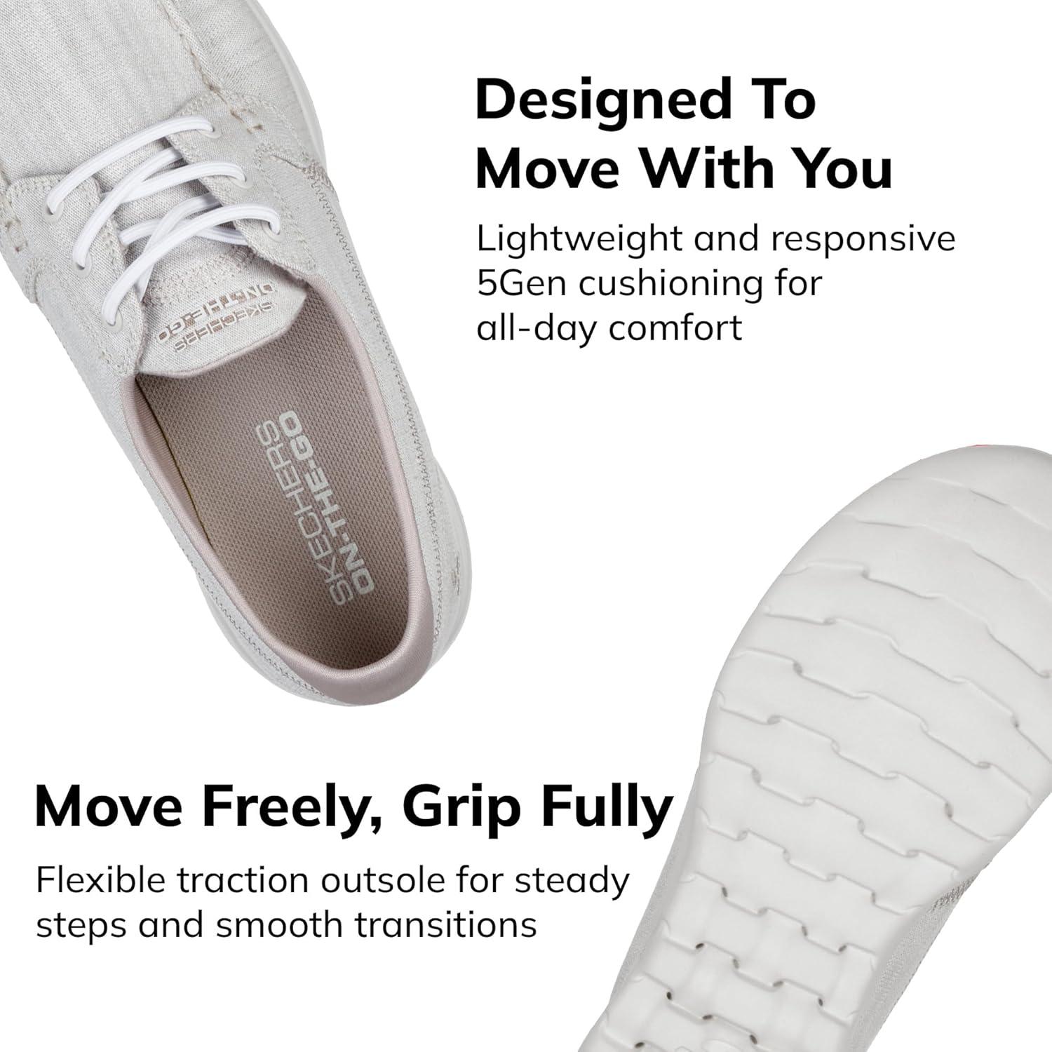 imageSkechers Womens Go Walk Lite15433 Boat ShoeTaupe