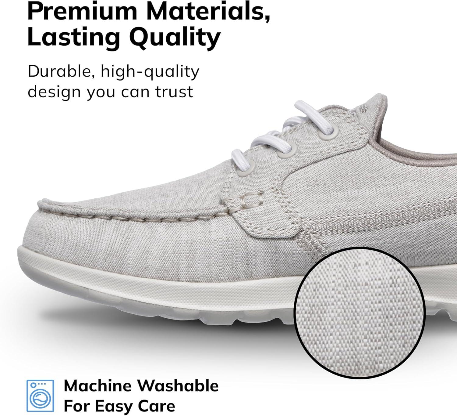 imageSkechers Womens Go Walk Lite15433 Boat ShoeTaupe