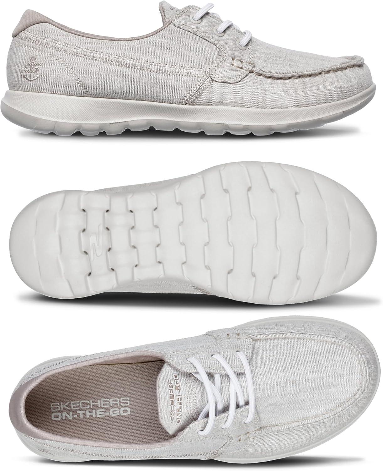 imageSkechers Womens Go Walk Lite15433 Boat ShoeTaupe